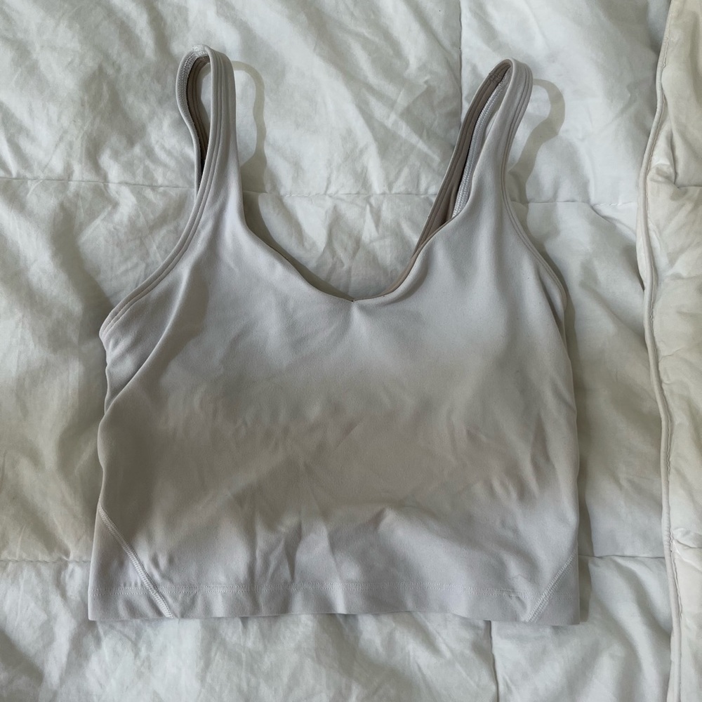 white lulu align tank top